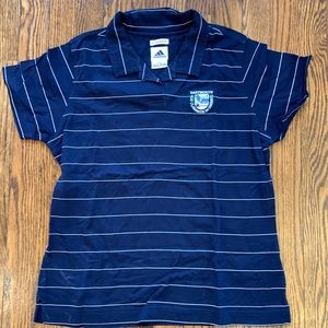 ADIDAS | Navy and White Polo Shirt with Dartmouth Seal | Sz L